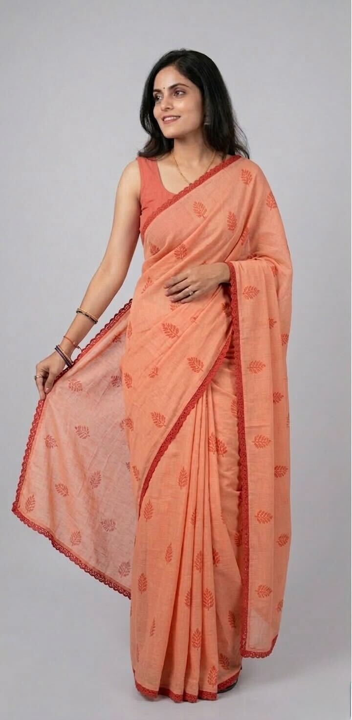 Floral Print — Peach & Coral